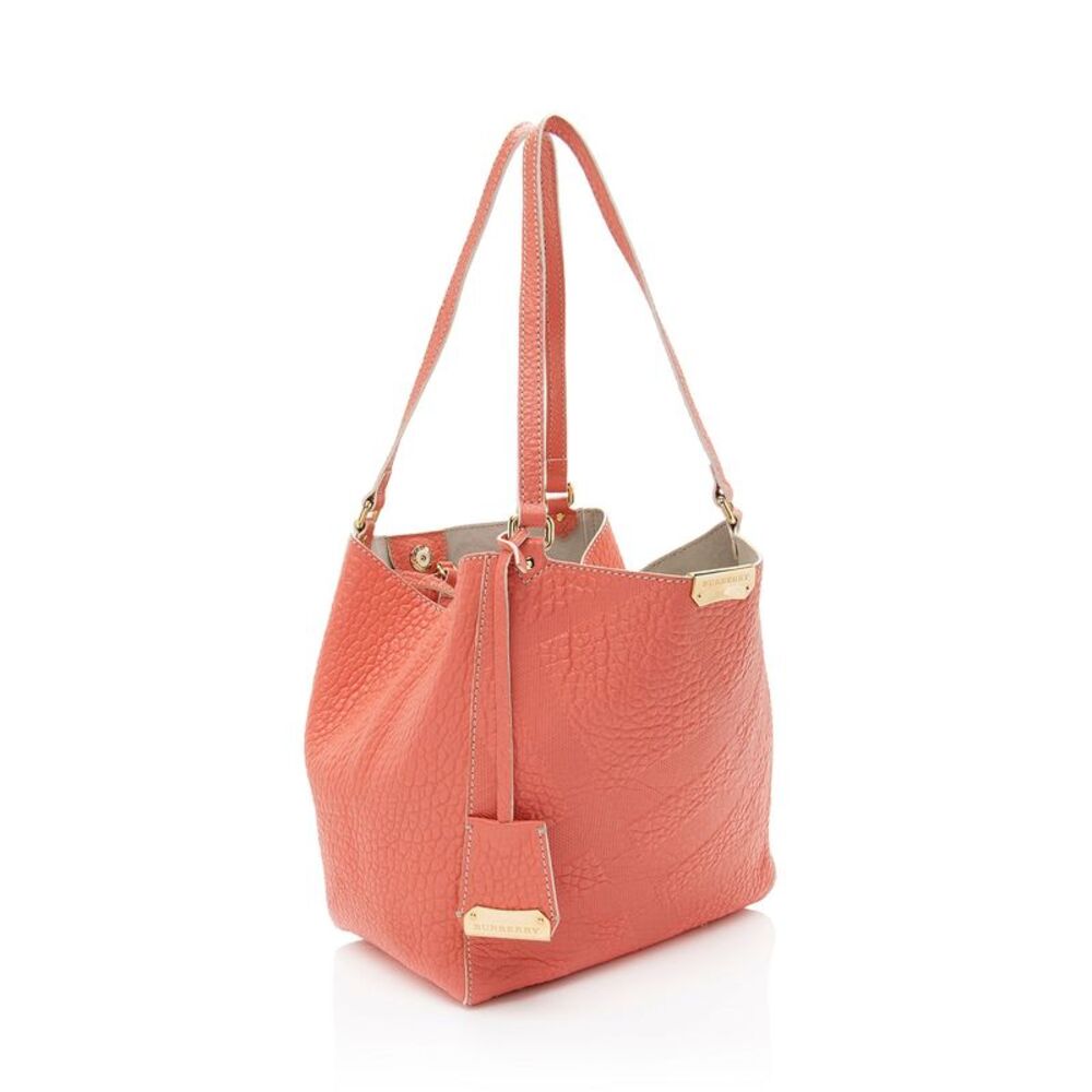Burberry Embossed Leather Check Canterbury Small Tote - Picture 2 of 10